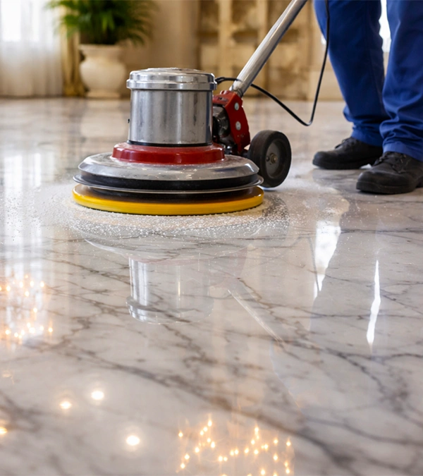 Professional marble crystallization service by Delight IFM in UAE